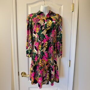 Jude Connally XS Henley Dress in a Jungle Floral Print